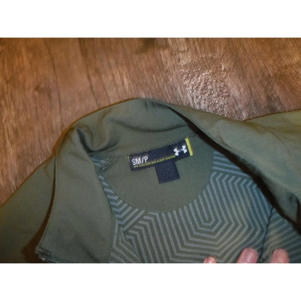 Under Armour Olive Green Pullover Long Sleeve Shirt Top Small Activewear - Picture 2 of 5